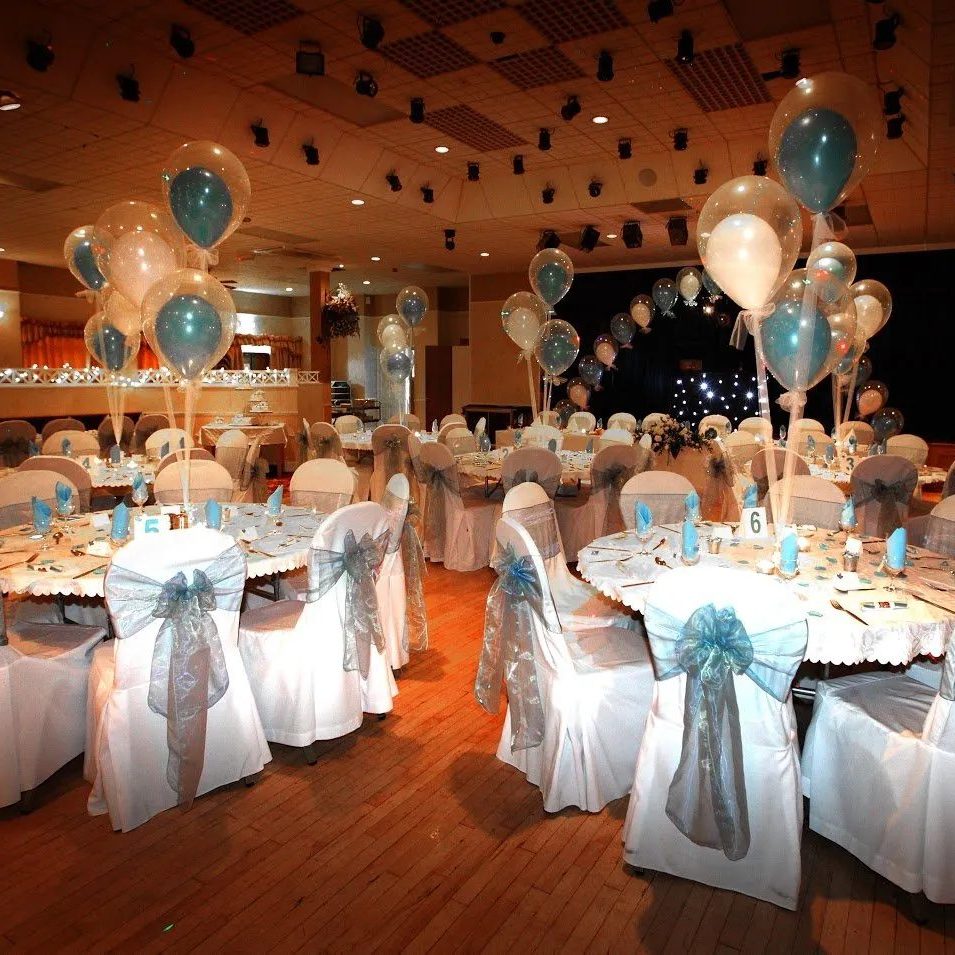 Standard Triumph Club blue and white wedding reception