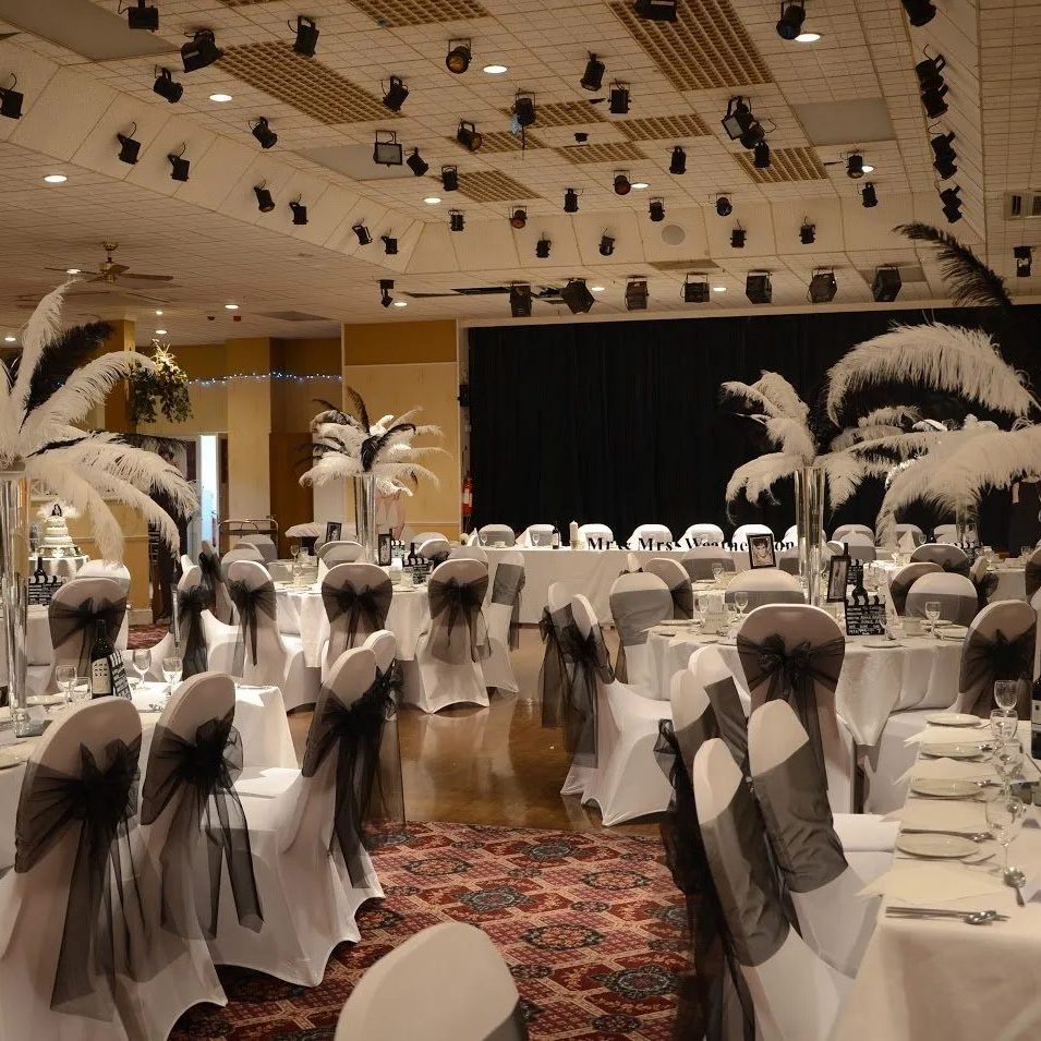 Standard Triumph Club black and white wedding reception